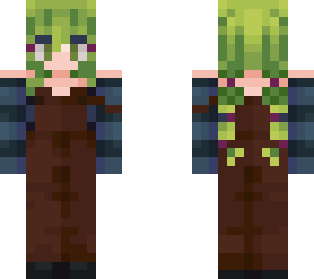 neon green gardener girl