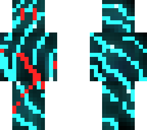 blue black and red creature