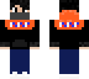 black sweater with orange
