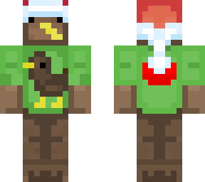 kiwi bird with santa hat ( i fixed a pixel )
