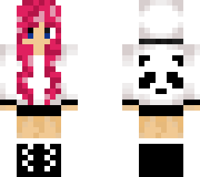 pink hair panda