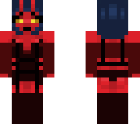 red tiefling woman
