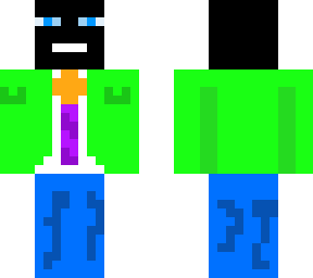 enderman type person with  a green suit