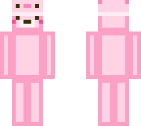 pink bear with axolotl hat