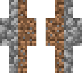 half cobblestone half dirt man