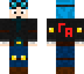 dantdm as ra (blue hair)
