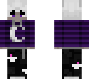 emo catboy purple with moon and kuromi pajamas