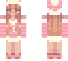 blond girl tan in pink with hearing aids