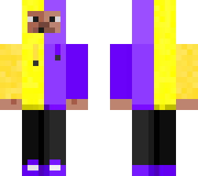 whistling steve with yellow and purple hoodie
