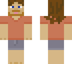 man in a t-shirt and shorts, bear foot.
