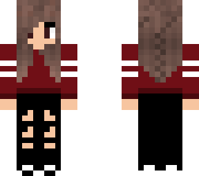 brown hair girl with black ripped pants