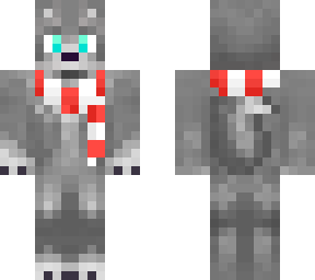 wolf with christmas scarf