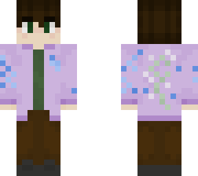 purple jacket floral