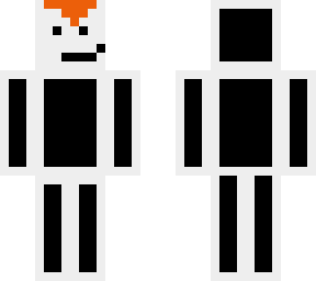 chill guy with a black hoodie with white borders, face and orange hair
