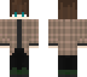 brown hair with flannel coat