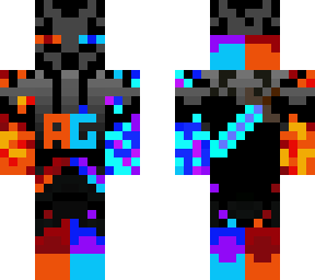 blue and red gamer enderman with hoodie