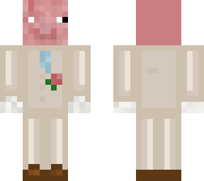 guy/pig with white suit