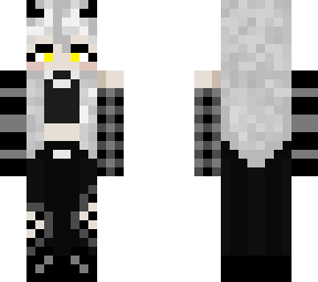 b & w demon girl