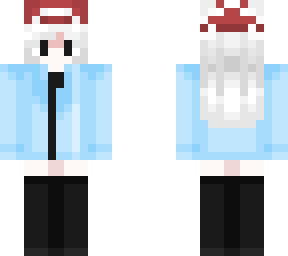red hat blue jacket