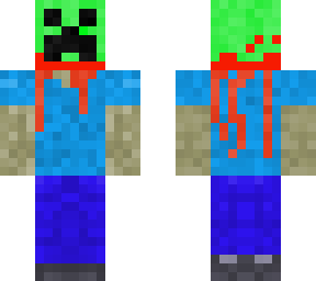 steve with creeper head on
