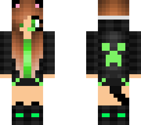 gamer cat skin creeper hoodie girl