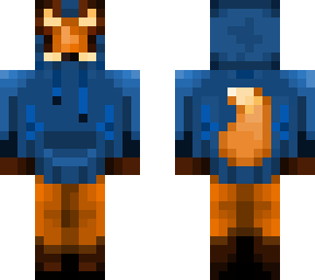 remake of "fox in a hoody" but blue