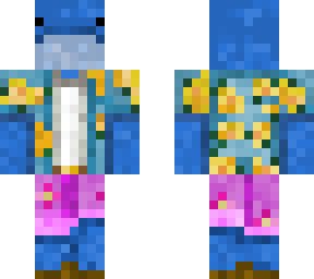 whale in hawaiian t-shirt