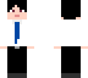 A man with white shirt and blue tie | Minecraft Skin