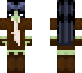 girl with green skin!