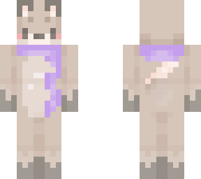 gray fox with purple scarf