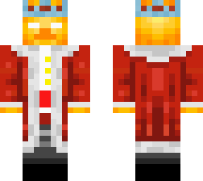 golden herobrine diamond crown red clothing