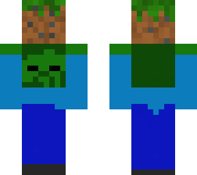 zombie holding grass block
