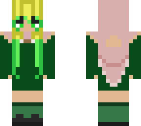 cute axolotl hoddie with a green dress