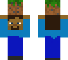 steve holding grass