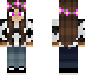 cow girl purple flowers