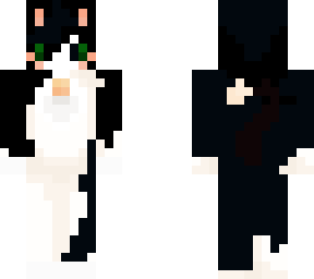 cat black whit white <3