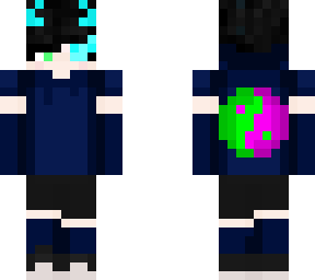 neon blue devil with yin yang