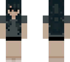 black hair with bangs :3