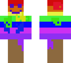 rainbow popsicle with a blue berry face(melting)