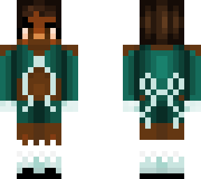 black girl with flowy green top and green skirt