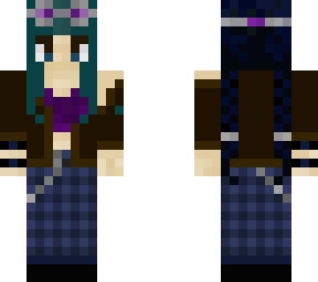 blue pants and brown jacket