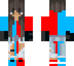red and blue girl skin