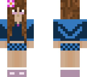 blue outfit with flower