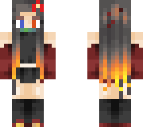 masked with nezuko style hair