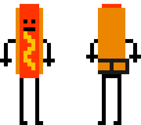 caked up hot dog man