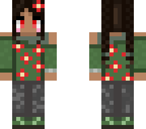 green flower shirt - red version
