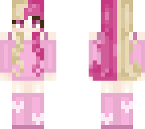 Skin Ripper Pink Pink Split Dye Girl | Minecraft Skin