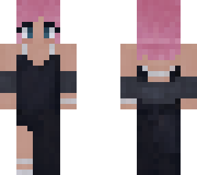 formal dress with pink hair