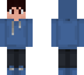 short hair blue hoodie