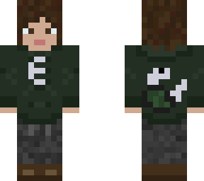 green geoduck and "e" sweatshirt